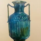 Signed watercolor and ink painting Vase Wabi Sabi collection China