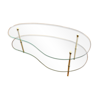 Double tray coffee table shaped vintage bean 1950s