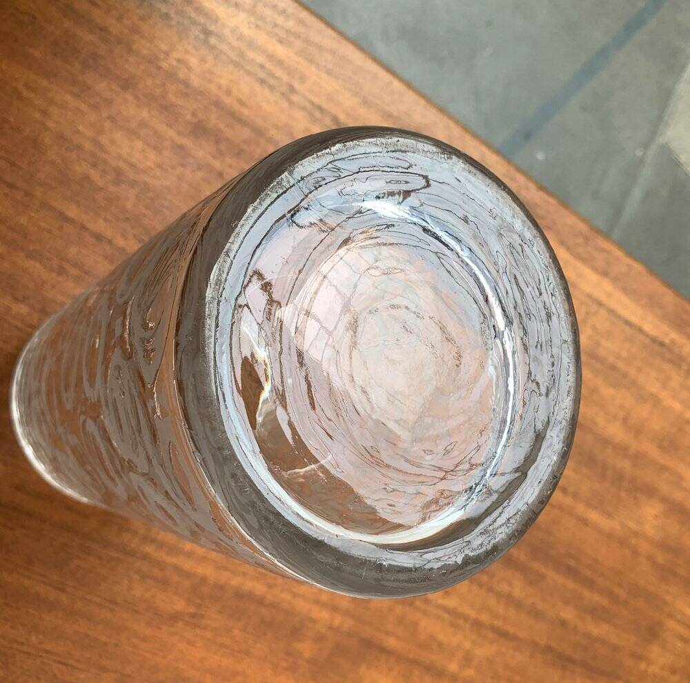 Large vase in raw glass, 1970s brutalism.
