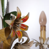 Italian metal flower chandelier, 1960s