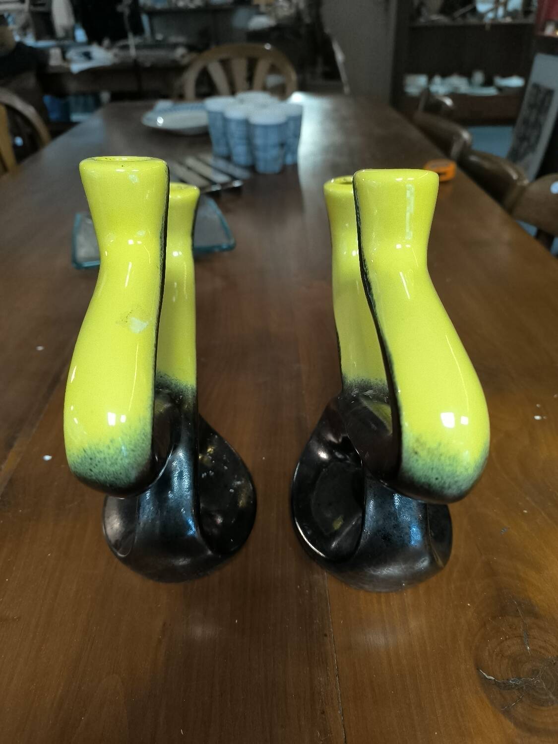 Pair of ceramic candlesticks circa 1950