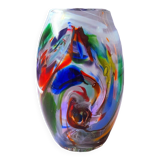 Multicolored Murano glass vase