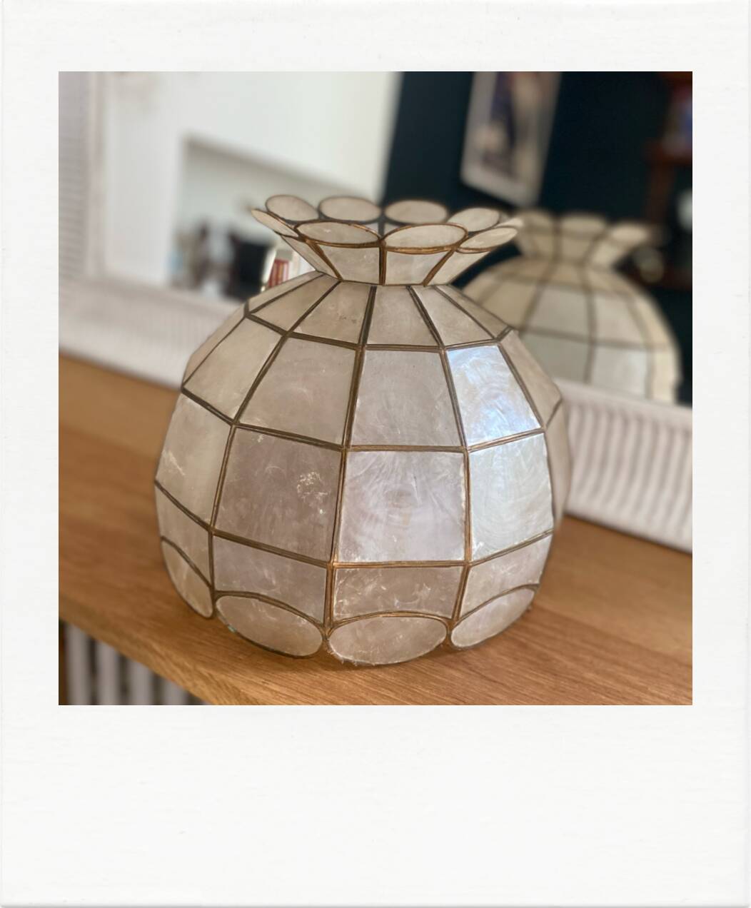 Mother-of-pearl and brass lampshade