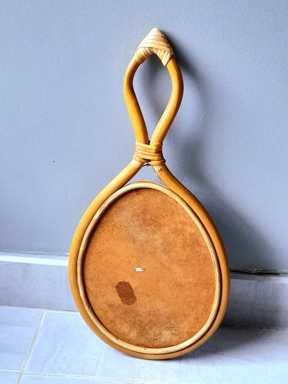 1960s rattan drop mirror