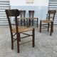 Set of 4 brutalist chairs wood and rope, popular art