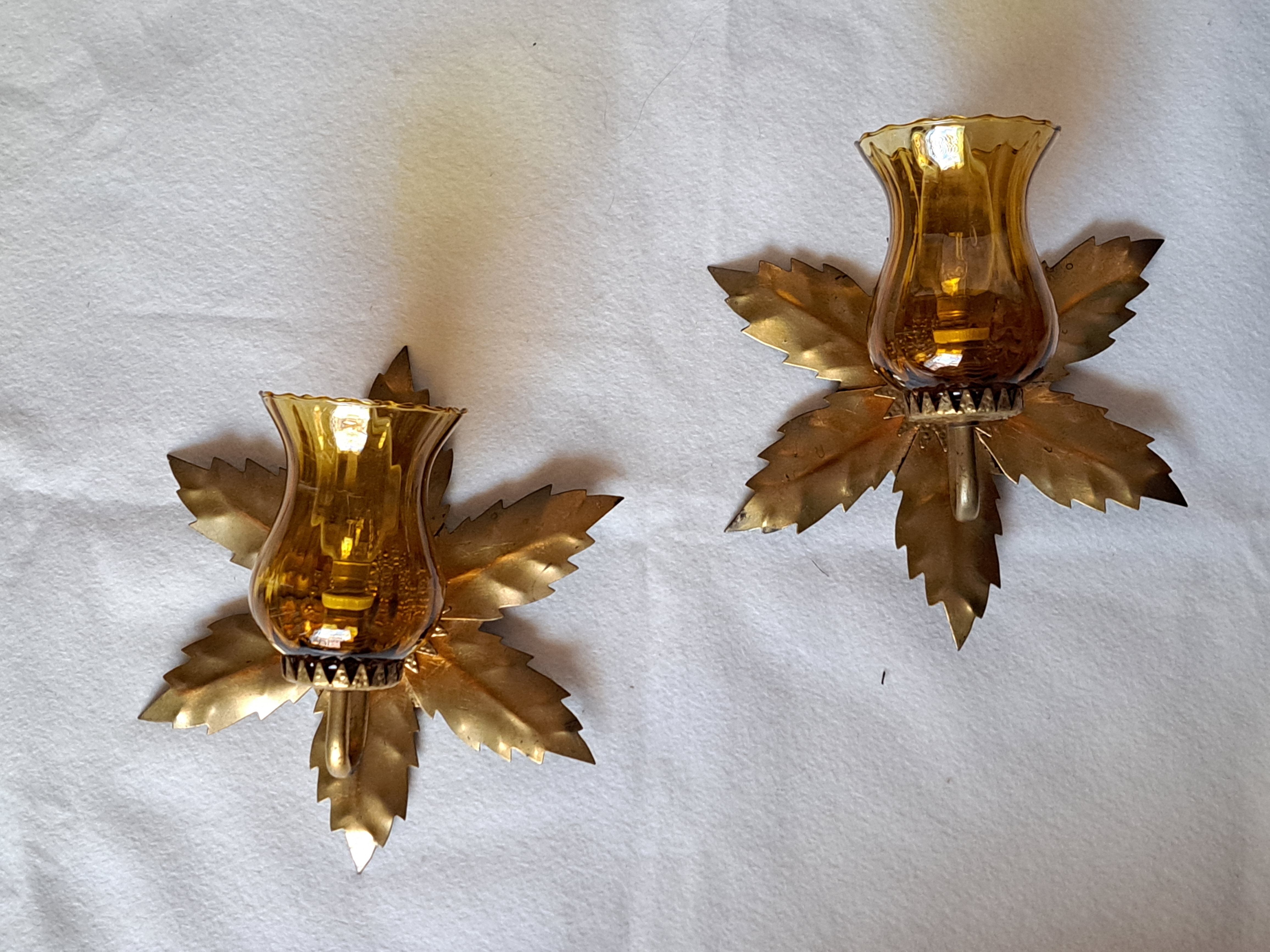 Pair of golden sconces