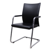 Chaise de bureau en cuir Grisberger Diagon Medium Noir