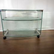 Bar cart/vintage cart in curved glass by Gallotti & Radice