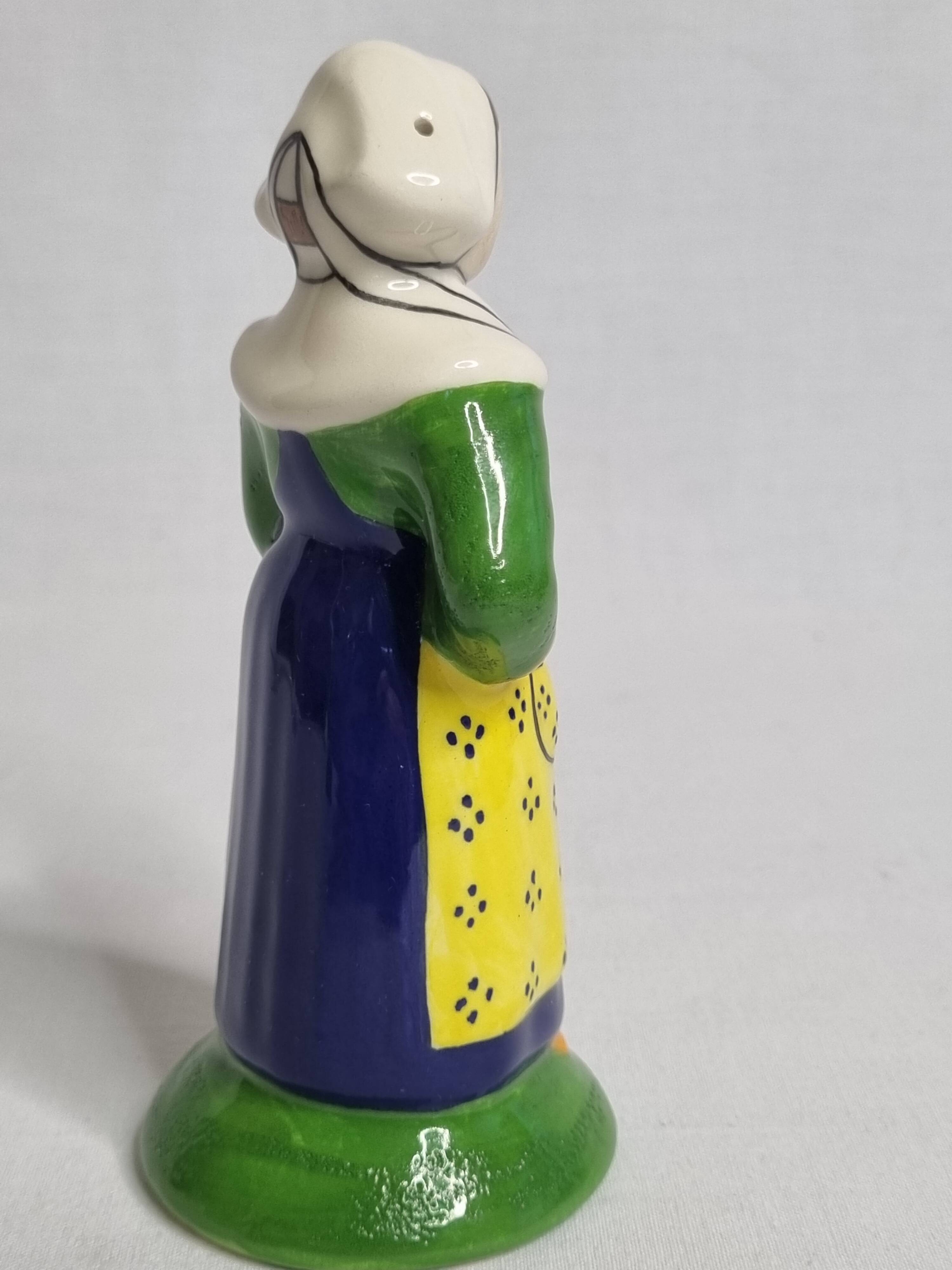 Quimper HB Henriot traditional style earthenware salt cellar 13.5 cm