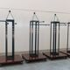 Wooden and brass coat rack, set of 4, 1970s