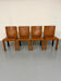 4 chaises cuir camel postmoderne design Paolo Piva B&B Italia Arcadia