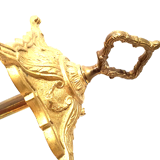 Old bronze chimney servant shovel broom bellows and clamp