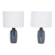 Pair of Blue Midcentury Table Lamps Model 1034 by Einar Johansen for Soholm