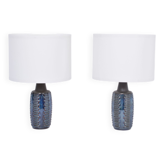 Pair of Blue Midcentury Table Lamps Model 1034 by Einar Johansen for Soholm