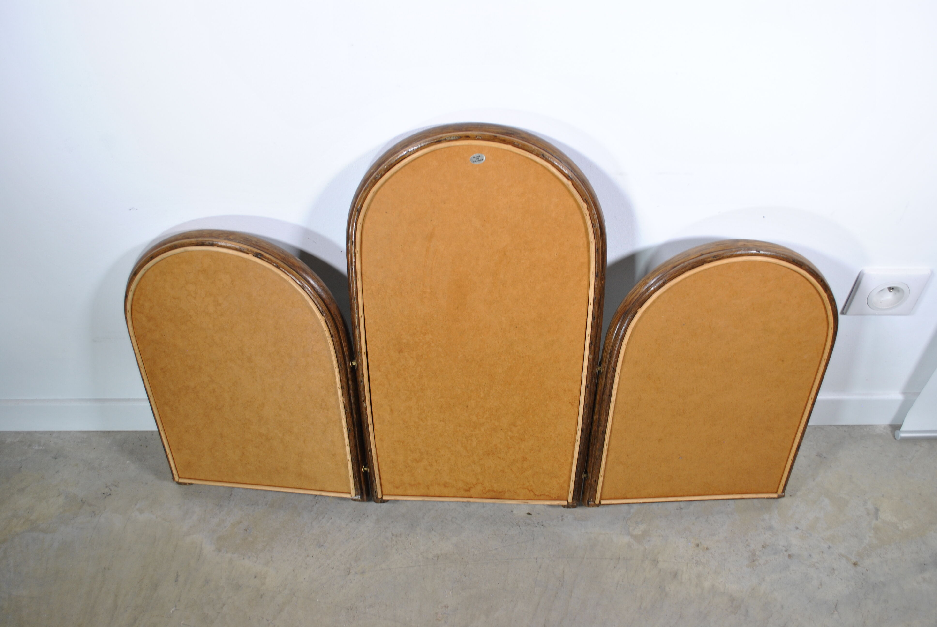 Triptych rattan mirror year 70.