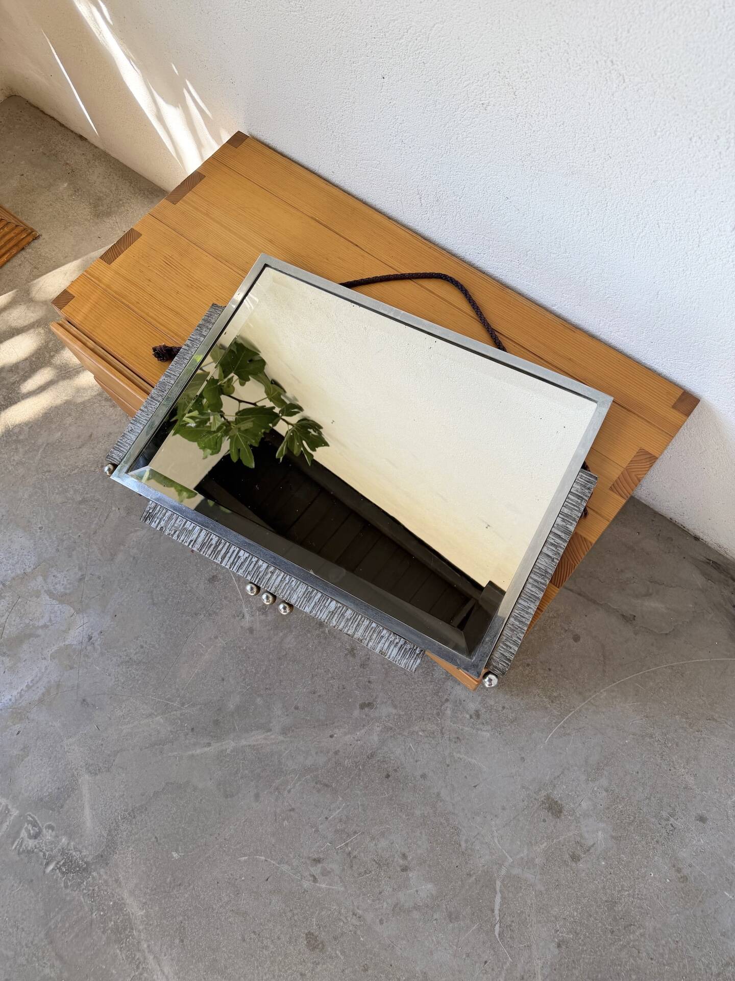 Art Deco silver-plated metal mirror 1930