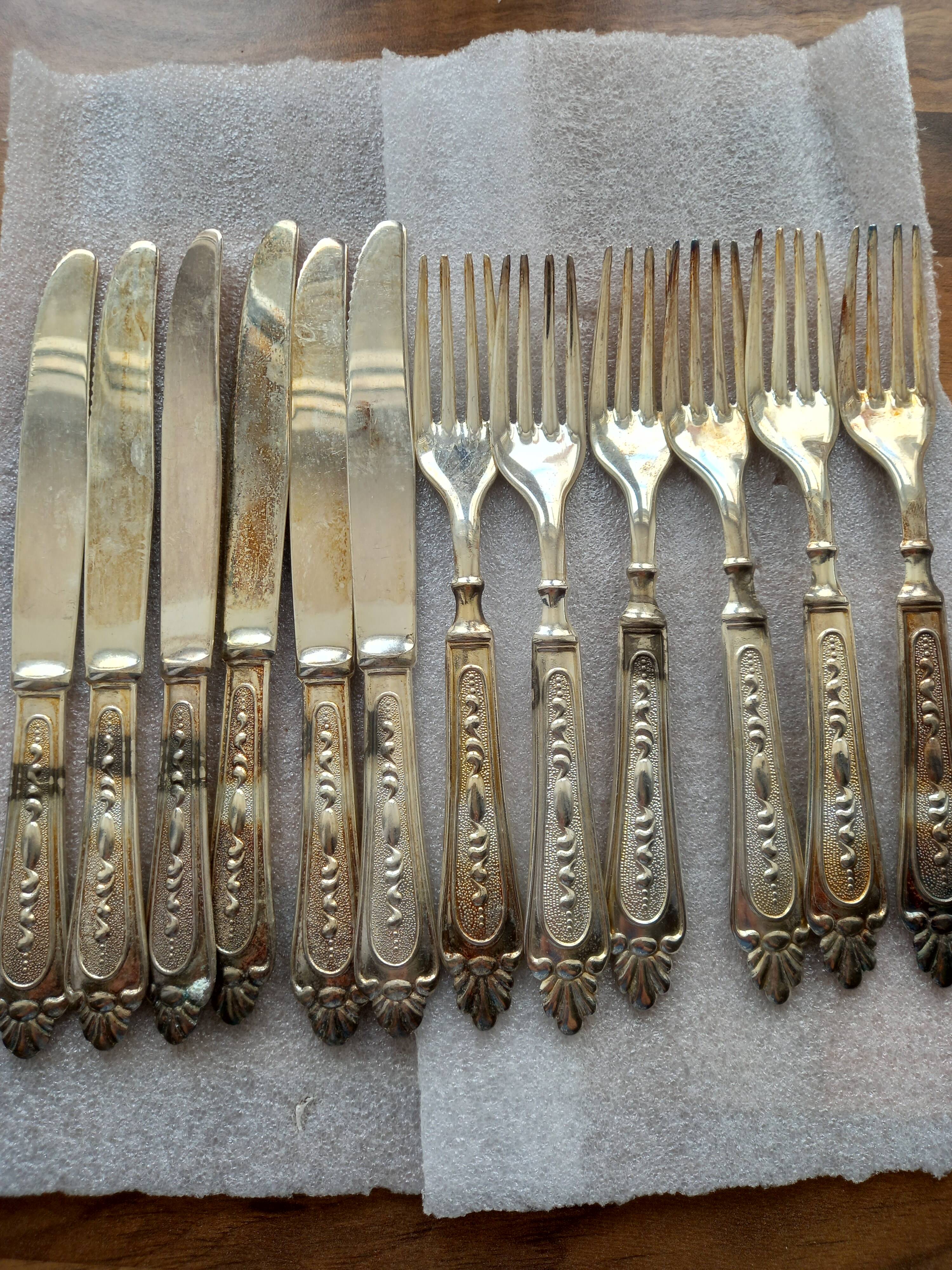 Vintage cutlery set with classic decorative pattern