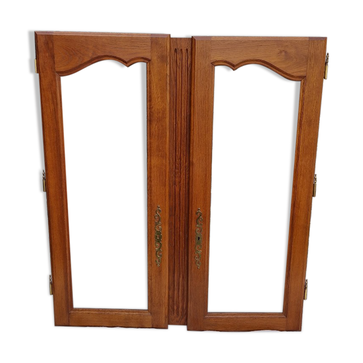 Pair of oak glazed doors
