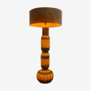 Ceramic floor lamp year 1960 two-tone lampshade