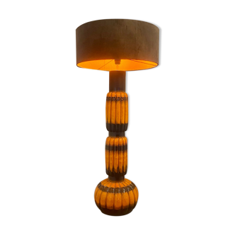 Ceramic floor lamp year 1960 two-tone lampshade