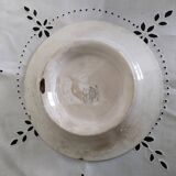 Round serving dish on Creil and Montereau earthenware pedestal, Labrador