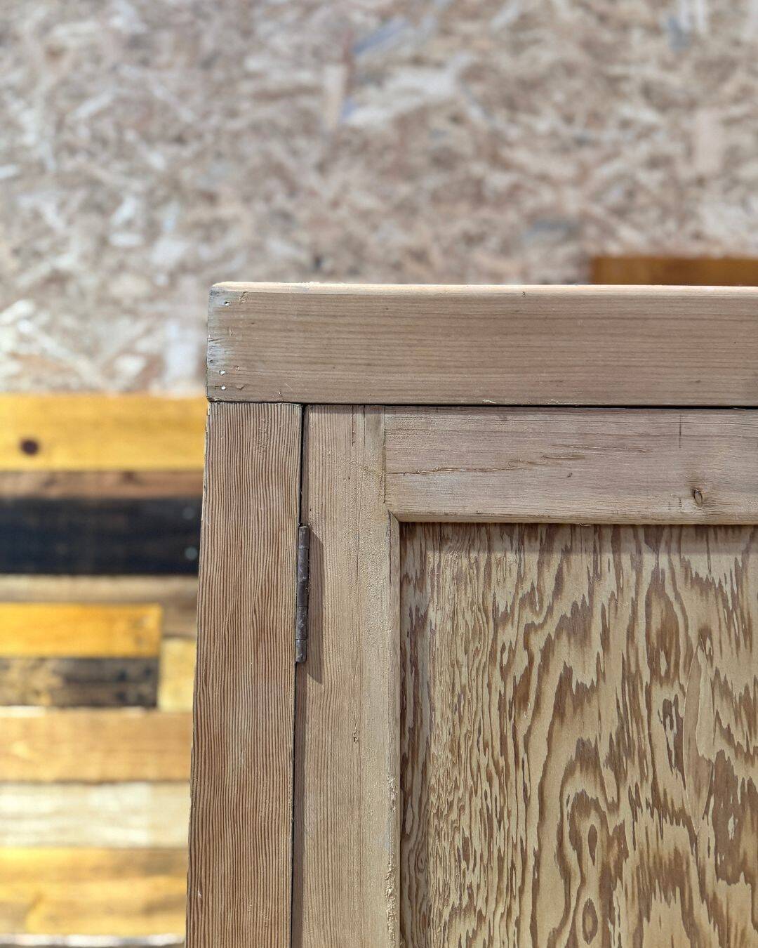 Old hardware cabinet in pitch pine - Early 20th century - Sandblasted