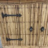 Vintage Audoux Minnet style  rattan sideboard