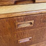 Vintage Danish desk in teak and oak by Børge Mogensen for Søborg Møbelfabrik, 1960s.