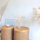 Pair of wicker bedside tables circa the 1970s.