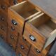 French fruitwood apothecary cabinet, ca 1950s