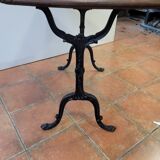 Old bistro table with oak top