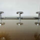 Wall coat rack 3 hooks chromed steel 1970