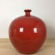 Vase red ceramic ball 25 x 22 cm