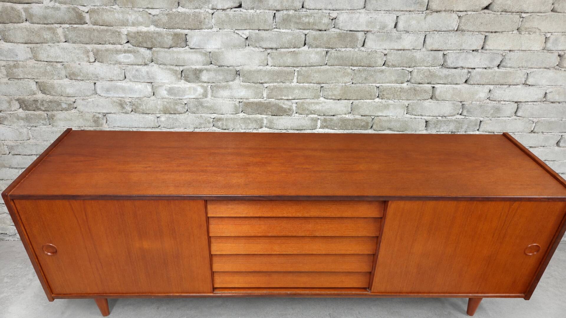 Large Scandinavian teak sideboard – 1960s