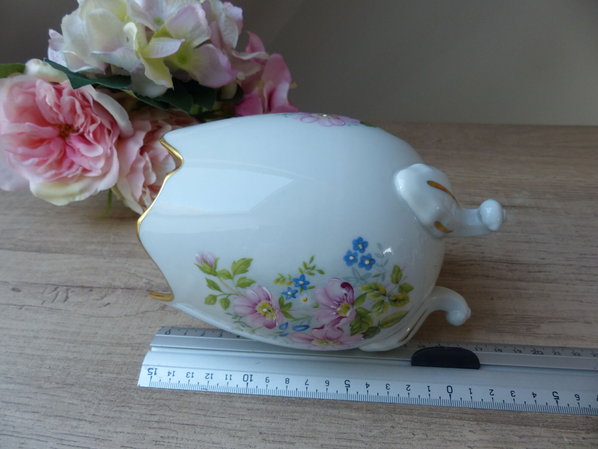 Old Tripod Egg Vase Genuine Limoges Porcelain, Large Limoges Egg