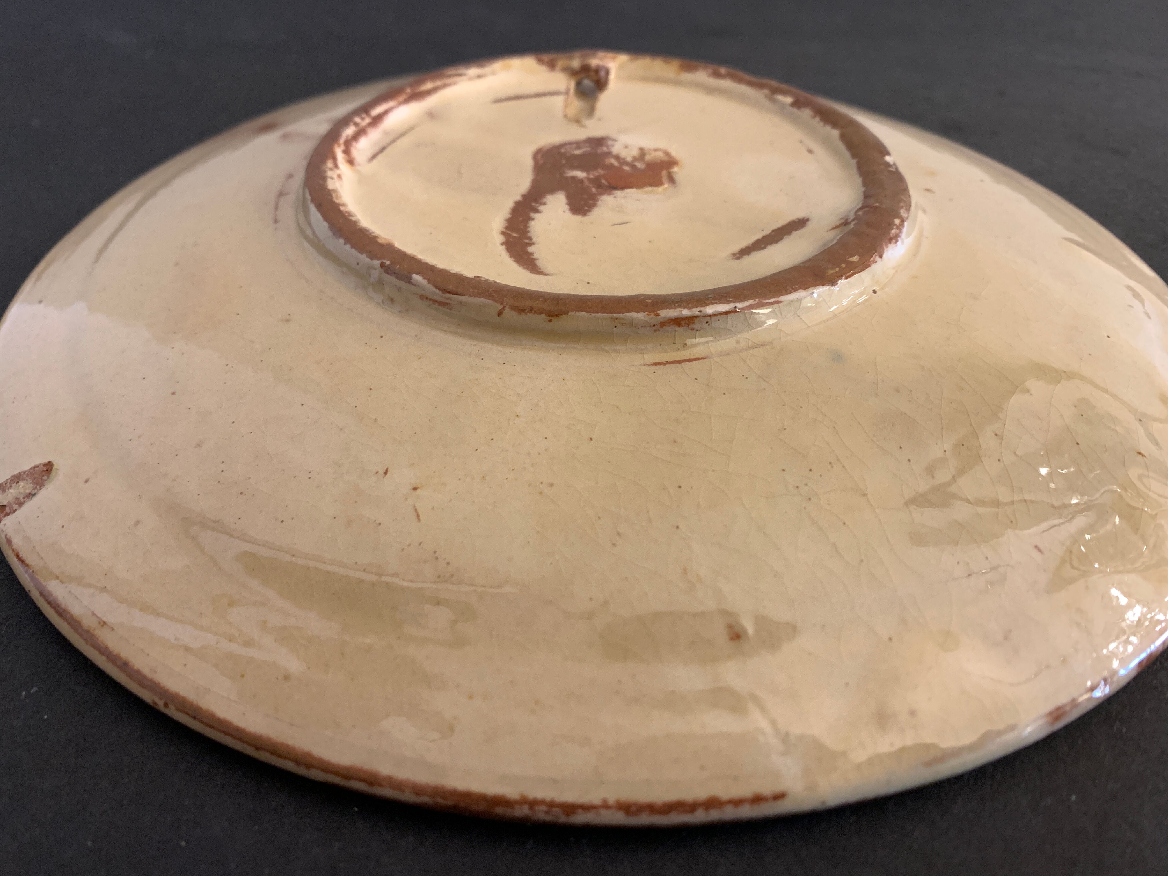 Glazed ceramic plate Puigdemont fruits, 1960