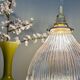Vintage glass holophane pendant light