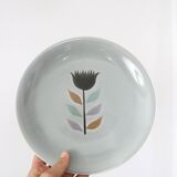 Set of 4 flat plates Salins, Montpezat pattern, vintage French