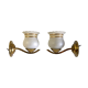 Pair of brass and granite glass sconces - 60s