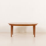 Henning Kjaernulf attributed extra large teak table with 4 inner leaves for Soro, Denmark 1960s