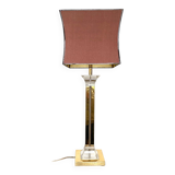 Hollywood regency brass and lucide table lamp