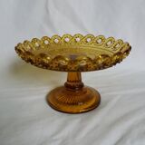 Bowl on openwork amber glass base
