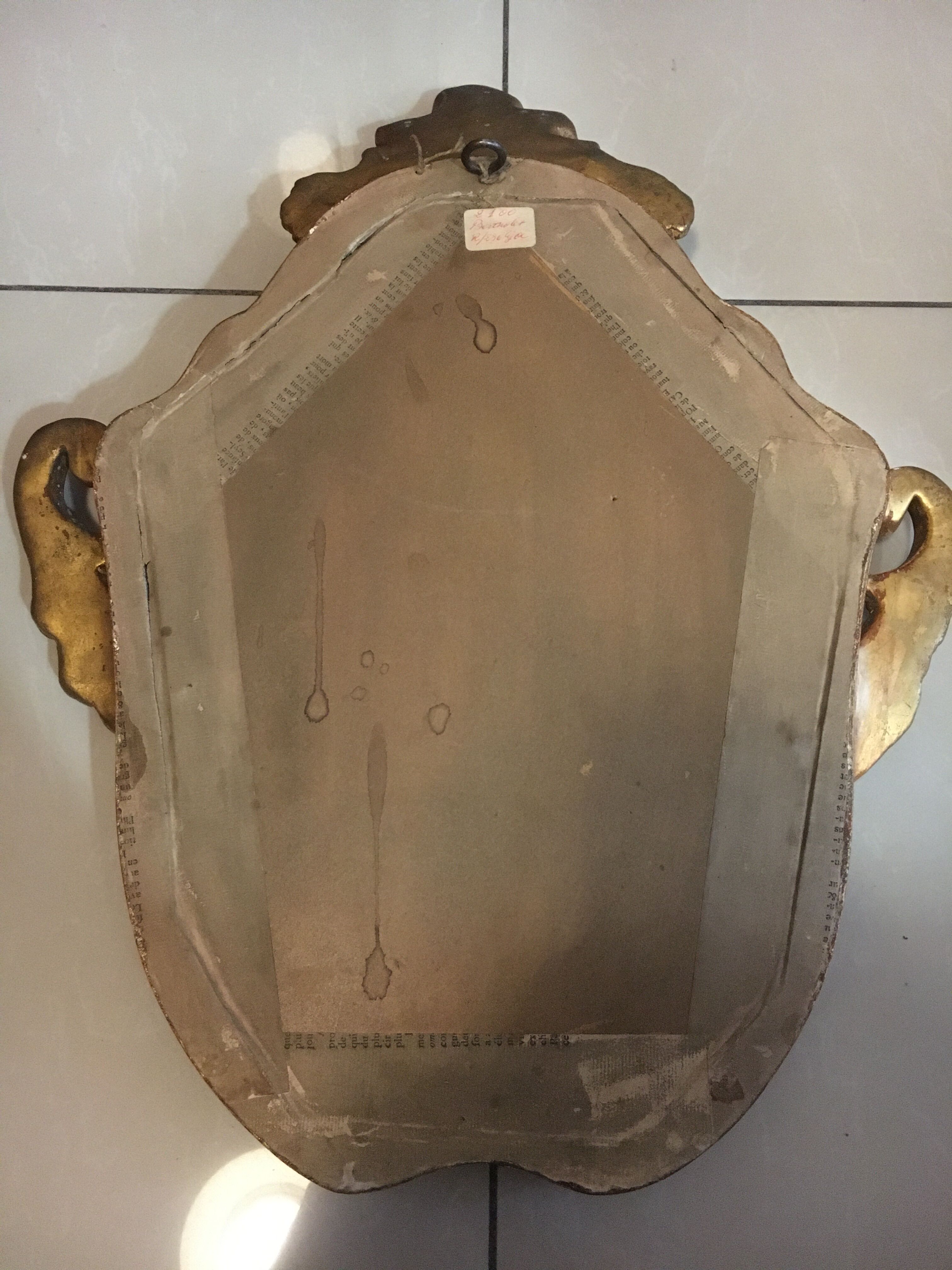 Vintage mirror in gold frame, 52x42 cm