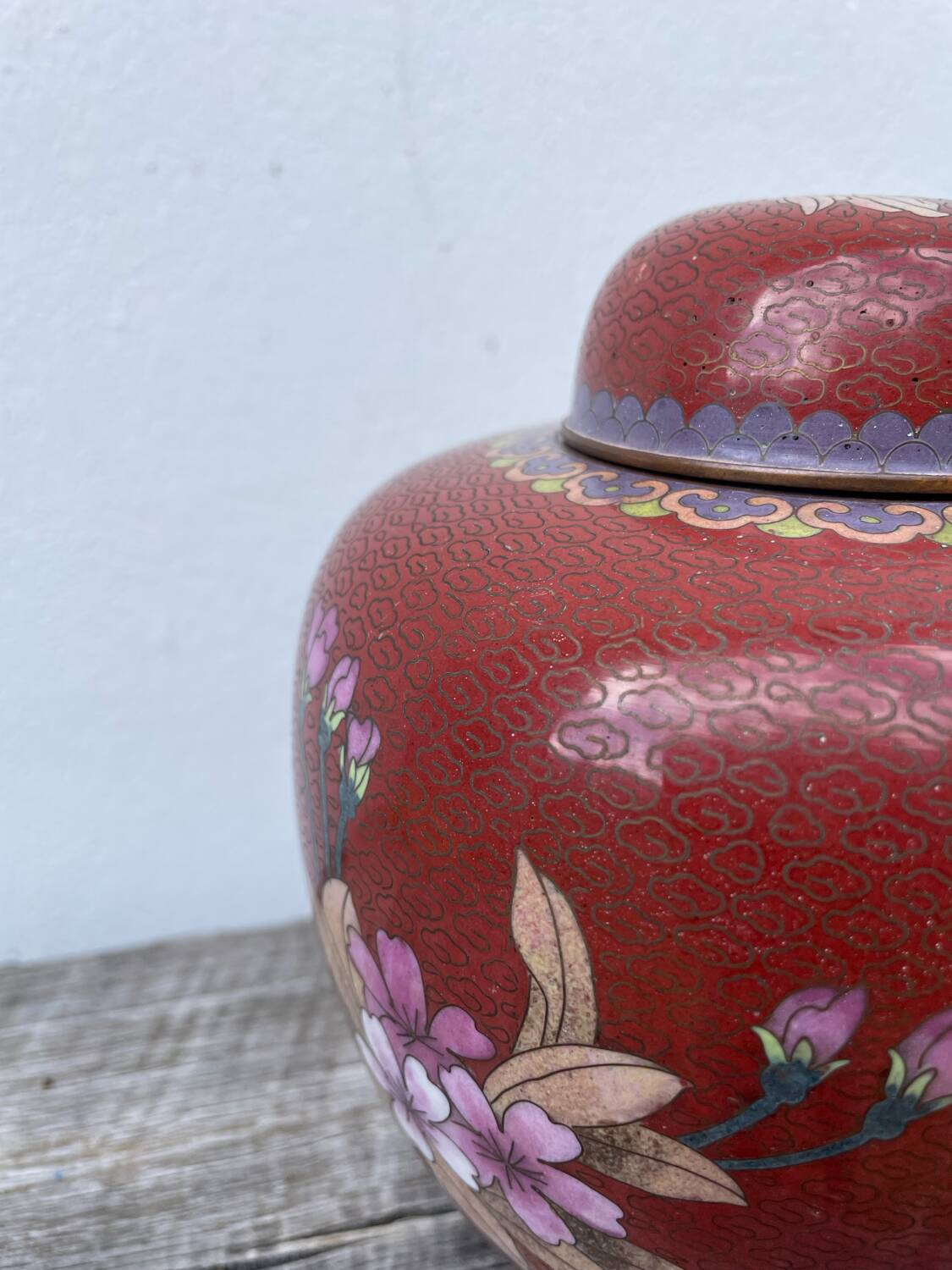 Chinese cloisonne ginger jar