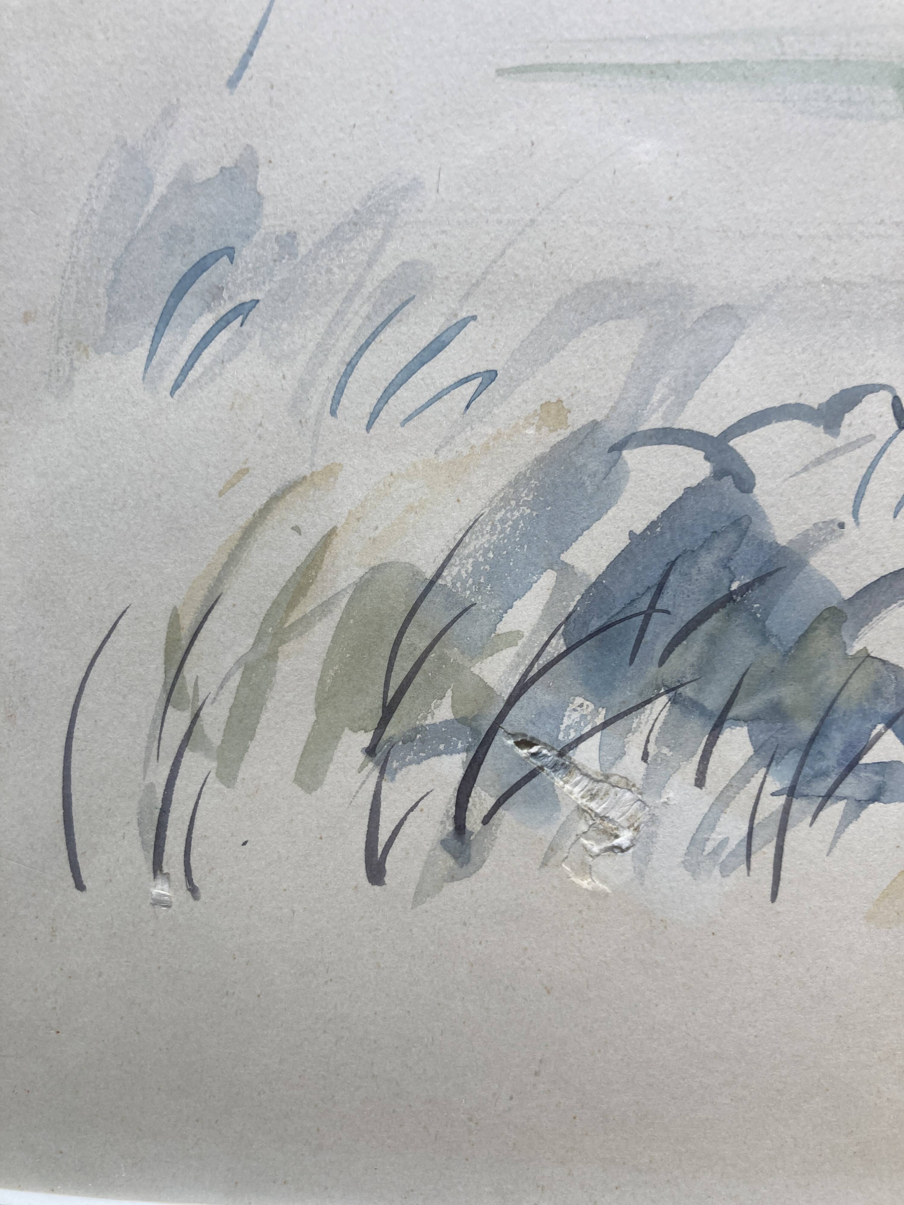 Watercolor of a landscape, signed CH. Prouvost