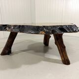 Large tree trunk coffee table by Frank Armich Canada