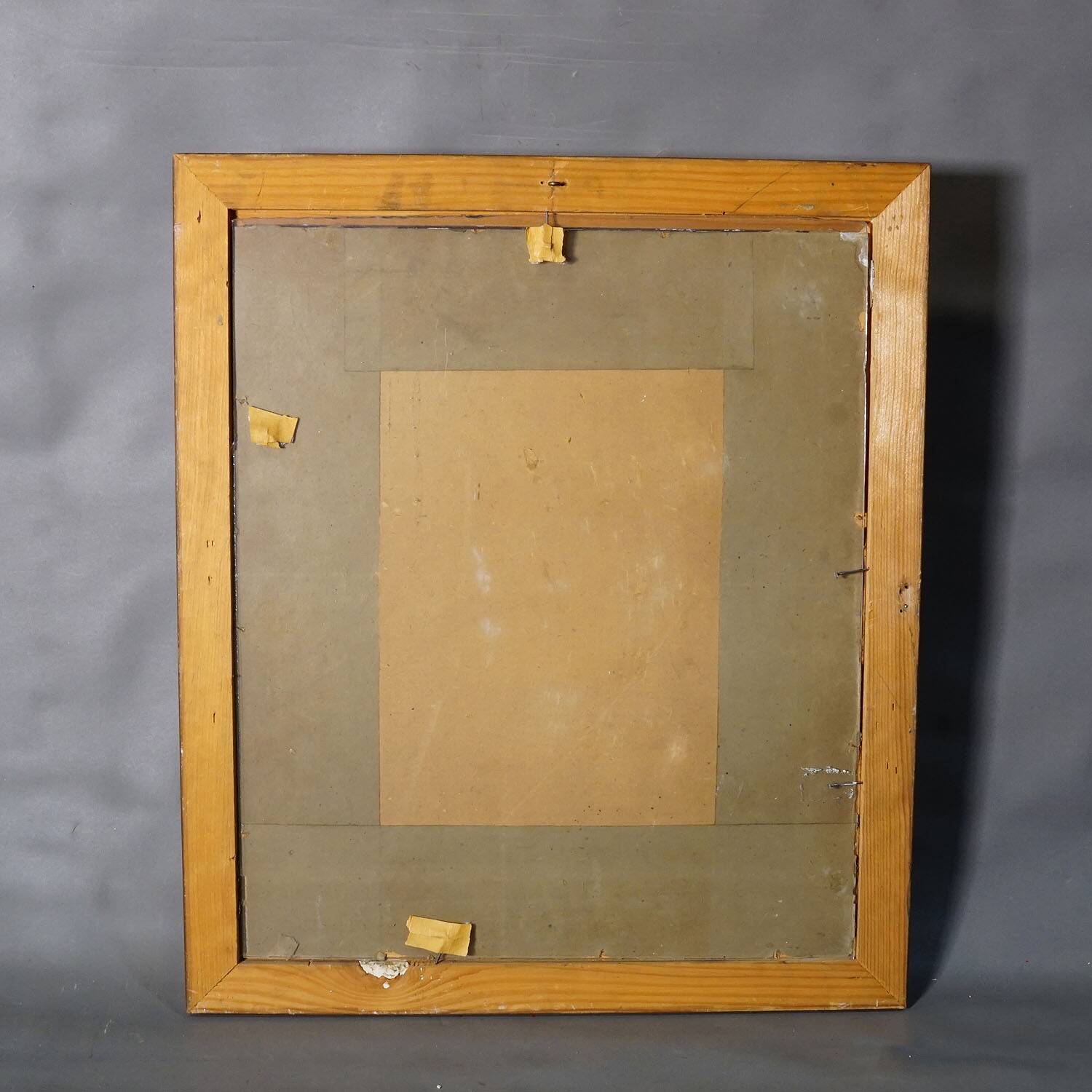 Oil painting by Alexander Michael of an autumn walk in a park, 1969.