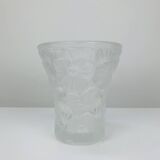 Vase "pansies" by Josef Inwald, molded pressed glass, art deco