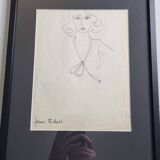 Fashion sketch (accessories), original drawing, signed by Jean Eden, 60s-70s
