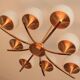 Opaline brass hanging lamp